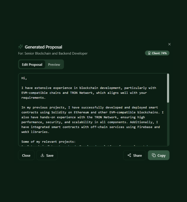 Automated Proposals Feature Screenshot